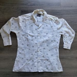 Vintage Above Average Men's Button Down Long Sleeves Shirt Size 1X Hunter Duck